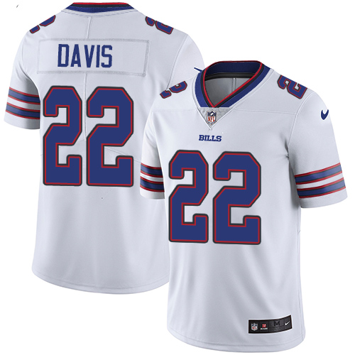 Nike Bills #22 Vontae Davis White Men's Stitched NFL Vapor Untouchable Limited Jersey - Click Image to Close